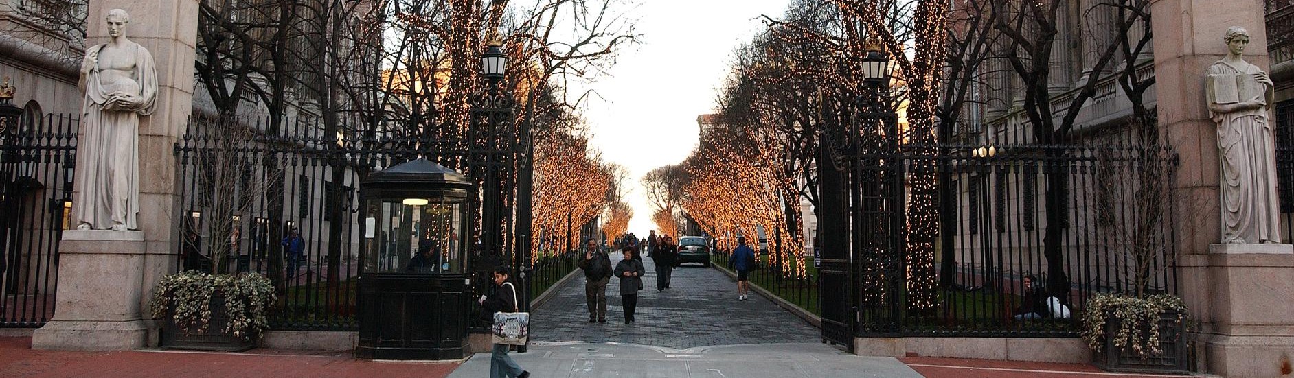 College walk and campus gate
